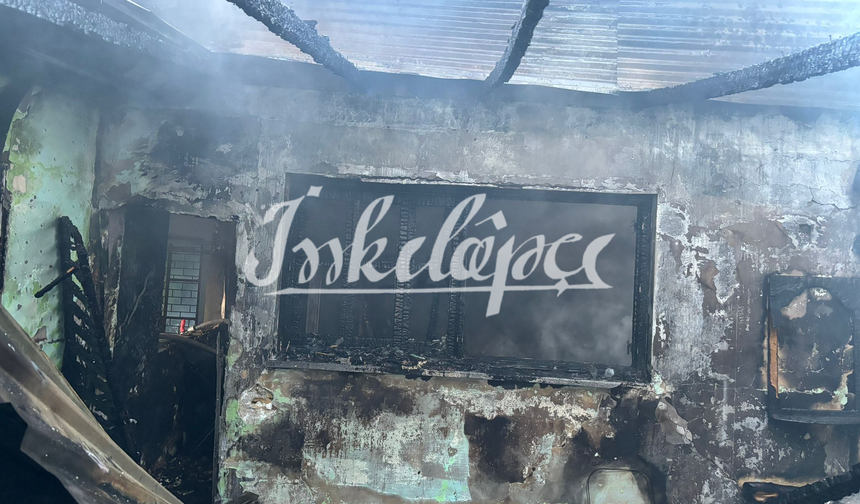 Lojmanda çıkan yangın maddi hasara neden oldu