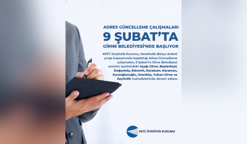 Adres güncelleme çalışmaları yarın Girne’de devam edecek