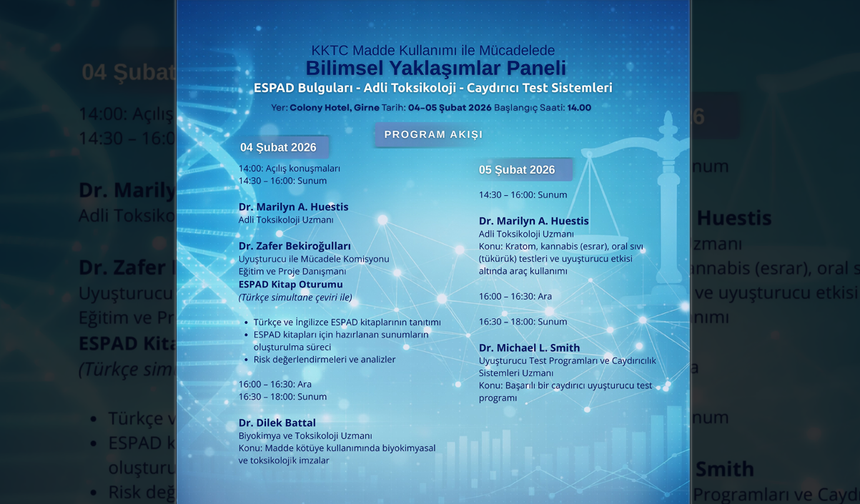 "KKTC Madde Kullanımı ile Mücadelede Bilimsel Yaklaşımlar Paneli" düzenlenecek