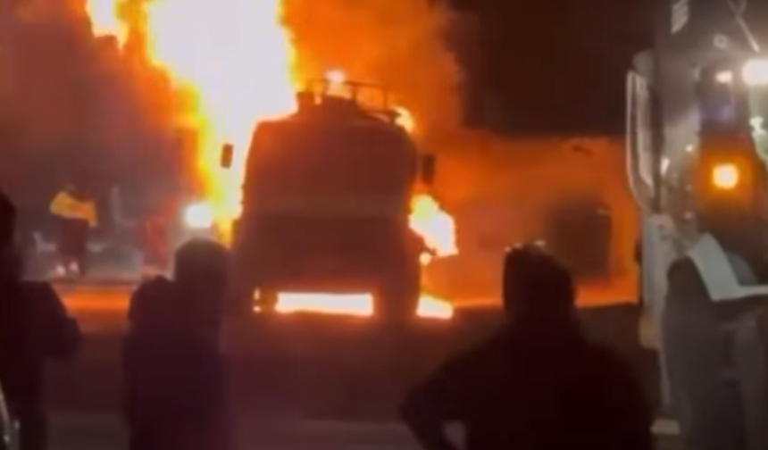 Küçük Kaymaklı’da Katran Tankerinde Yangın Paniği